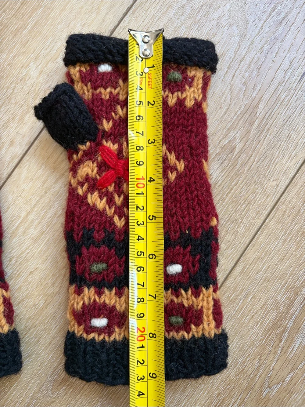 World Market Wool Wrist Warmers Fingerless Gloves Made In Nepal